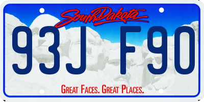 SD license plate 93JF90