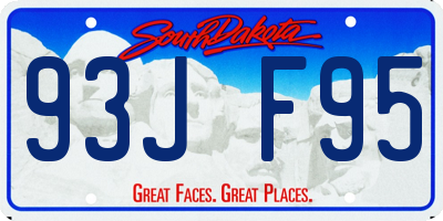 SD license plate 93JF95