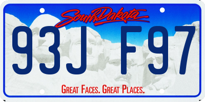 SD license plate 93JF97