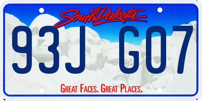SD license plate 93JG07