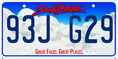 SD license plate 93JG29