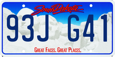 SD license plate 93JG41
