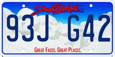 SD license plate 93JG42