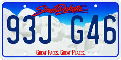 SD license plate 93JG46