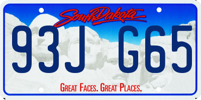 SD license plate 93JG65