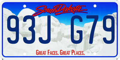 SD license plate 93JG79