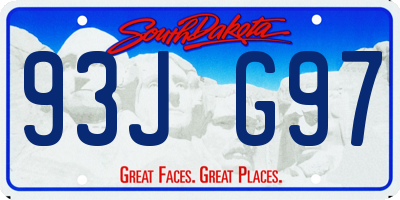 SD license plate 93JG97