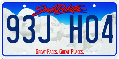 SD license plate 93JH04