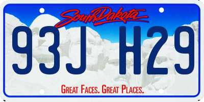 SD license plate 93JH29
