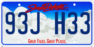 SD license plate 93JH33