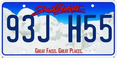 SD license plate 93JH55