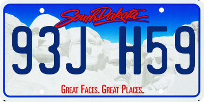 SD license plate 93JH59
