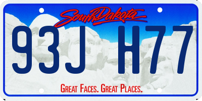 SD license plate 93JH77