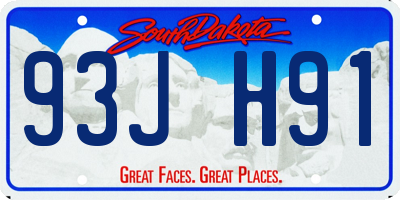 SD license plate 93JH91