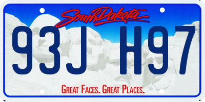 SD license plate 93JH97