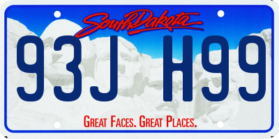 SD license plate 93JH99