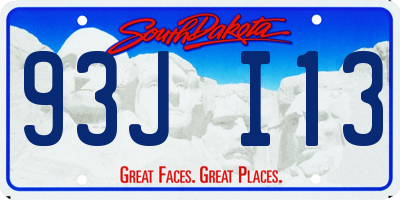 SD license plate 93JI13