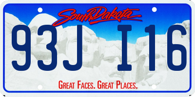 SD license plate 93JI16