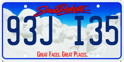 SD license plate 93JI35