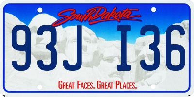 SD license plate 93JI36