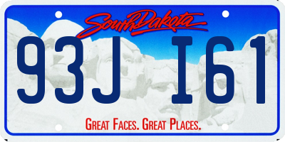 SD license plate 93JI61