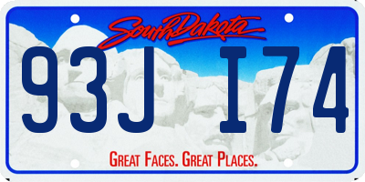 SD license plate 93JI74