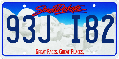 SD license plate 93JI82