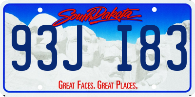 SD license plate 93JI83