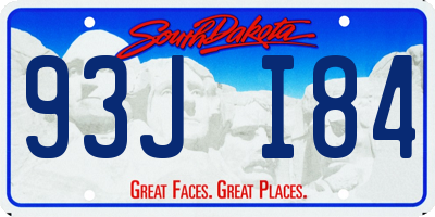 SD license plate 93JI84