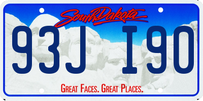 SD license plate 93JI90