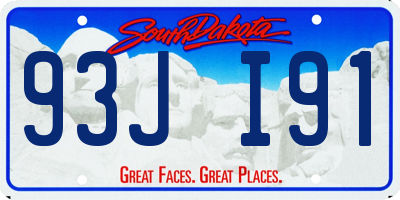 SD license plate 93JI91