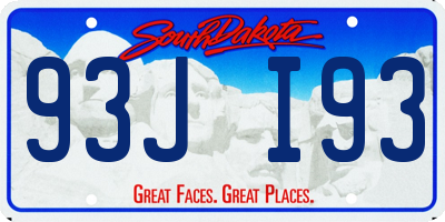 SD license plate 93JI93