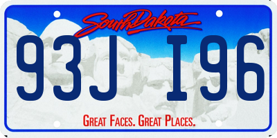 SD license plate 93JI96