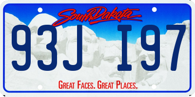 SD license plate 93JI97