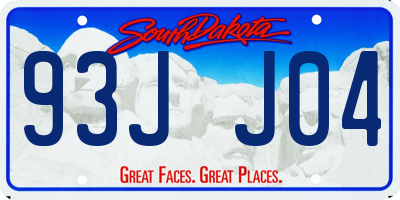 SD license plate 93JJ04