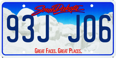 SD license plate 93JJ06