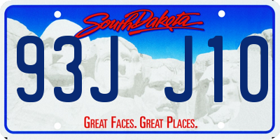 SD license plate 93JJ10