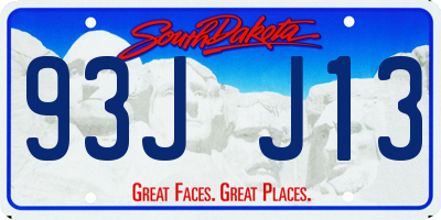 SD license plate 93JJ13
