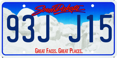 SD license plate 93JJ15