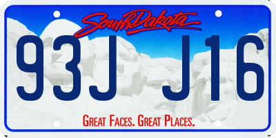 SD license plate 93JJ16