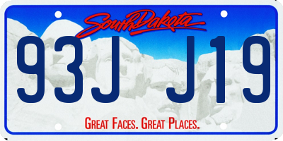 SD license plate 93JJ19