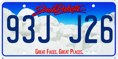 SD license plate 93JJ26