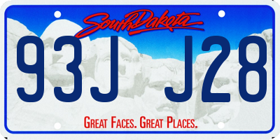 SD license plate 93JJ28