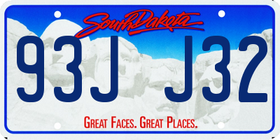 SD license plate 93JJ32
