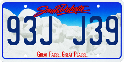 SD license plate 93JJ39