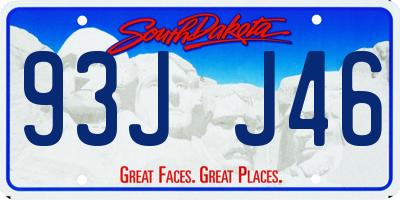 SD license plate 93JJ46