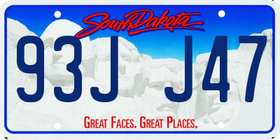SD license plate 93JJ47