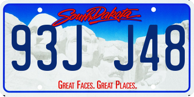 SD license plate 93JJ48