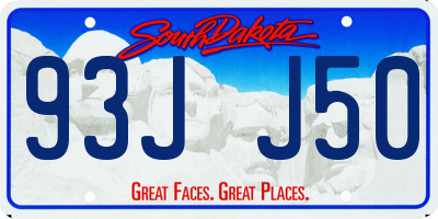 SD license plate 93JJ50