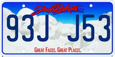 SD license plate 93JJ53